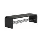 Bancheta din piele Black 150x35x42cm - Homuse