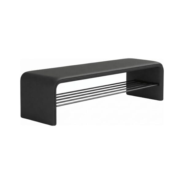 Bancheta din piele Black 150x35x42cm - Homuse