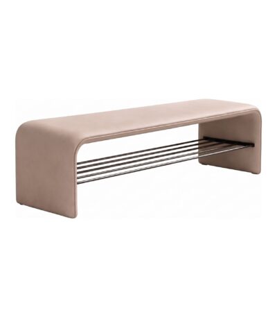Bancheta din piele Cream 100x35x42cm - Homuse