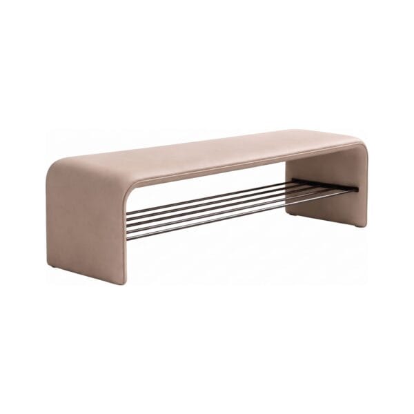 Bancheta din piele Cream 100x35x42cm - Homuse
