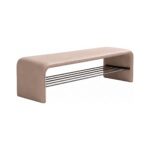 Bancheta din piele Cream 150x35x42cm - Homuse