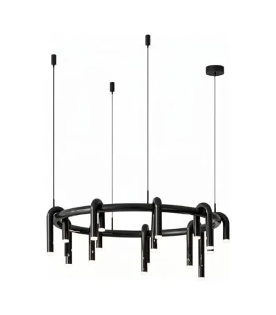 Corp de iluminat Led suspendat Tube Black 100×100 cm - Homuse