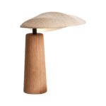 Lampă de masă Wabi-Sabi din bambus, sticlă și in - Homuse