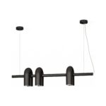 Lampă suspendată liniară cu trei surse – design contemporan negru 120cm - Homuse