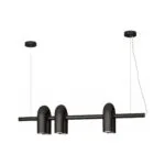 Lampă suspendată liniară cu trei surse – design contemporan negru 120cm - Homuse