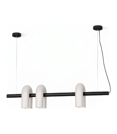 Lampă suspendată liniară cu trei surse – design contemporan, negru si gri 120cm - Homuse