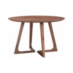 Masa rotunda dining din lemn masiv TERRA WALNUT 100x100x75 cm - Homuse