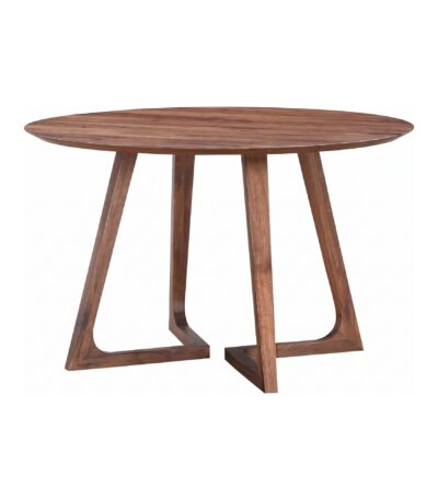 Masa rotunda dining din lemn masiv TERRA WALNUT 100x100x75 cm - Homuse