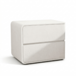 Noptiera din MDF si piele Elsa Offwhite - Homuse