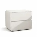 Noptiera din MDF si piele Elsa Offwhite - Homuse