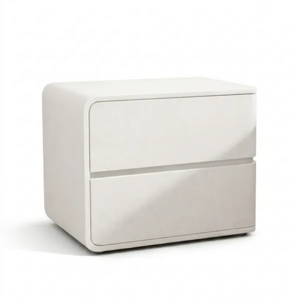 Noptiera din MDF si piele Elsa Offwhite - Homuse