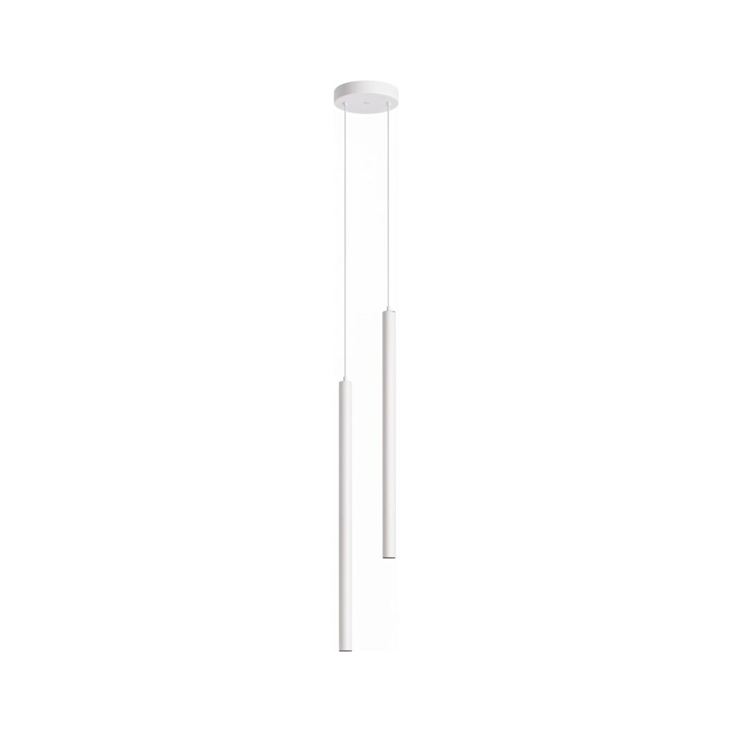 Pendul dublu minimalist cilindric – finisaj alb 30cm - Homuse