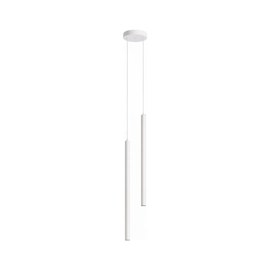 Pendul dublu minimalist cilindric – finisaj alb 30cm - Homuse