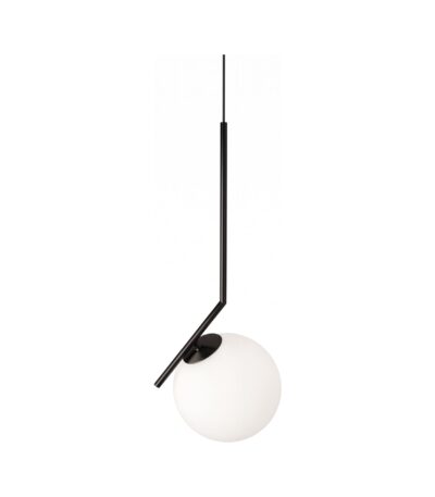 Pendul modern cu glob opac și structură metalică neagră 50×15 cm - Homuse