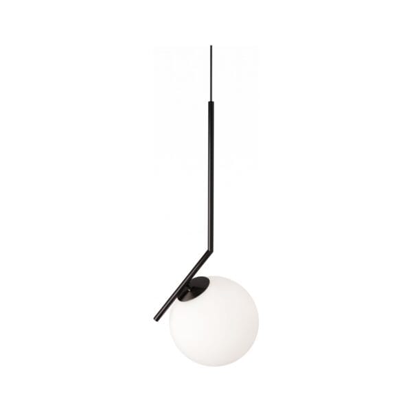 Pendul modern cu glob opac și structură metalică neagră 50×15 cm - Homuse