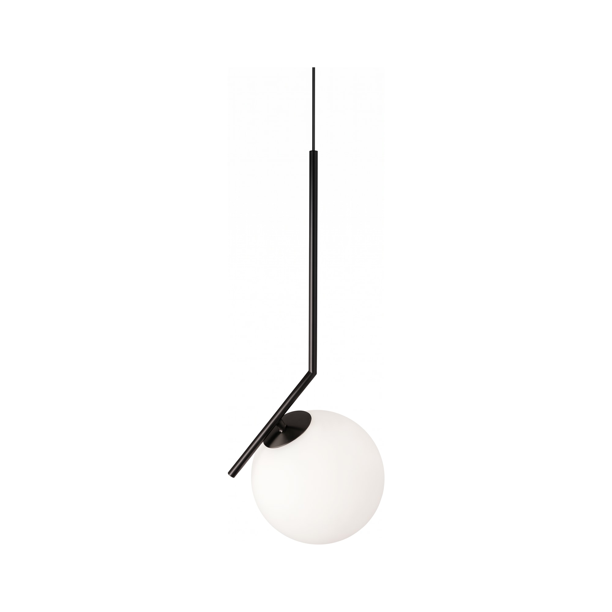 Pendul modern cu glob opac și structură metalică neagră 50×15 cm - Homuse Pendul modern cu glob opac și structură metalică neagră 50×15 cm - Homuse