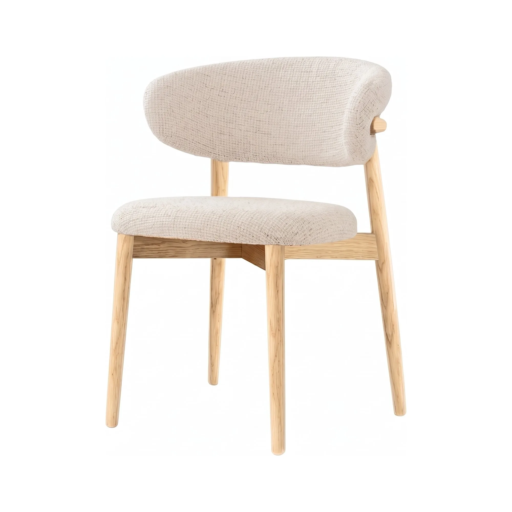 Scaun de dining Elara – tapițerie din in (linen) Oak - Homuse Scaun de dining Elara – tapițerie din in (linen) Oak - Homuse