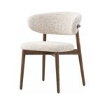 Scaun de dining Elara – tapițerie din in (linen) Walnut - Homuse