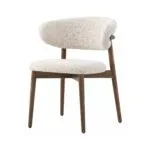 Scaun de dining Elara – tapițerie din in (linen) Walnut - Homuse