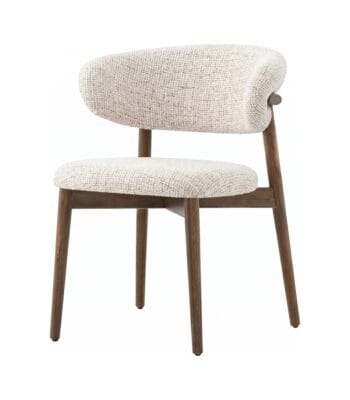 Scaun de dining Elara – tapițerie din in (linen) Walnut - Homuse