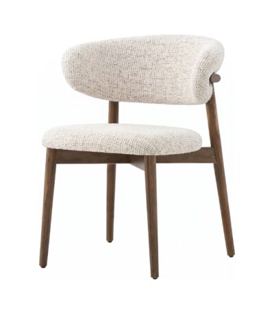 Scaun de dining Elara – tapițerie din in (linen) Walnut - Homuse