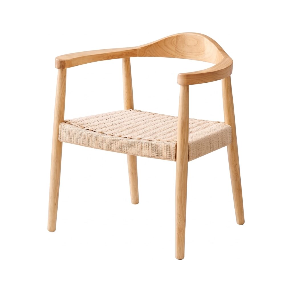Scaun dining cu șezut împletit Nordic Wood Oak - Homuse