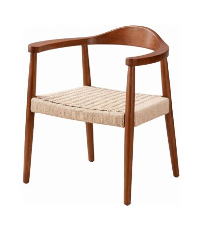 Scaun dining cu șezut împletit Nordic Wood Walnut - Homuse