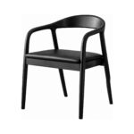 Scaun dining din lemn cu șezut tapițat Zen Black - Homuse