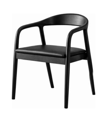 Scaun dining din lemn cu șezut tapițat Zen Black - Homuse
