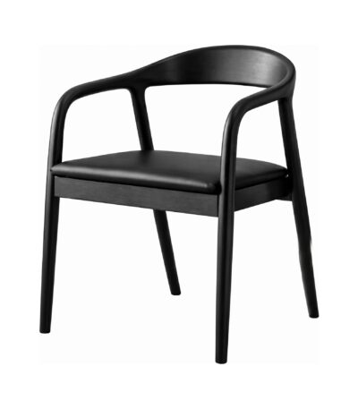 Scaun dining din lemn cu șezut tapițat Zen Black - Homuse