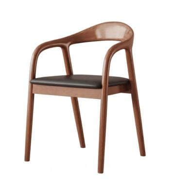 Scaun dining din lemn cu șezut tapițat Zen Walnut - Homuse
