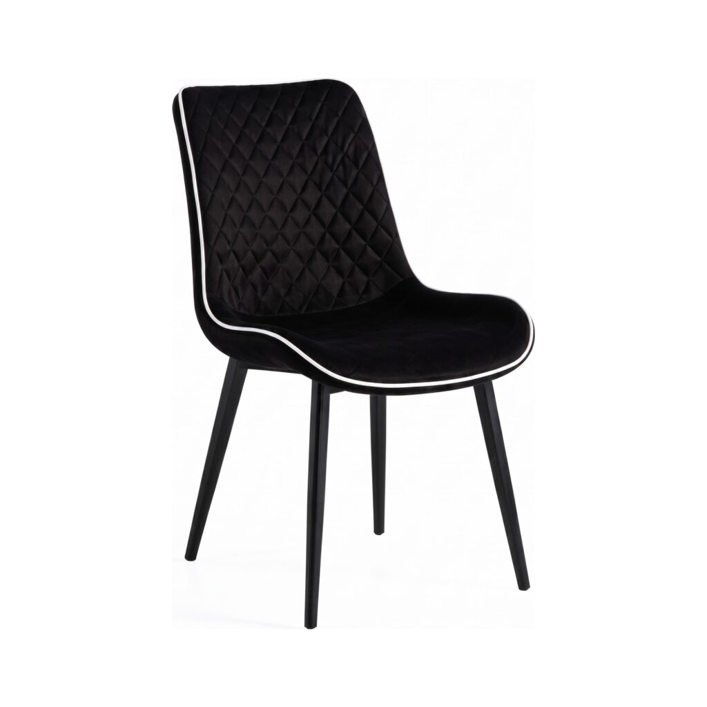 Scaun dining Milano din velur Black - Homuse