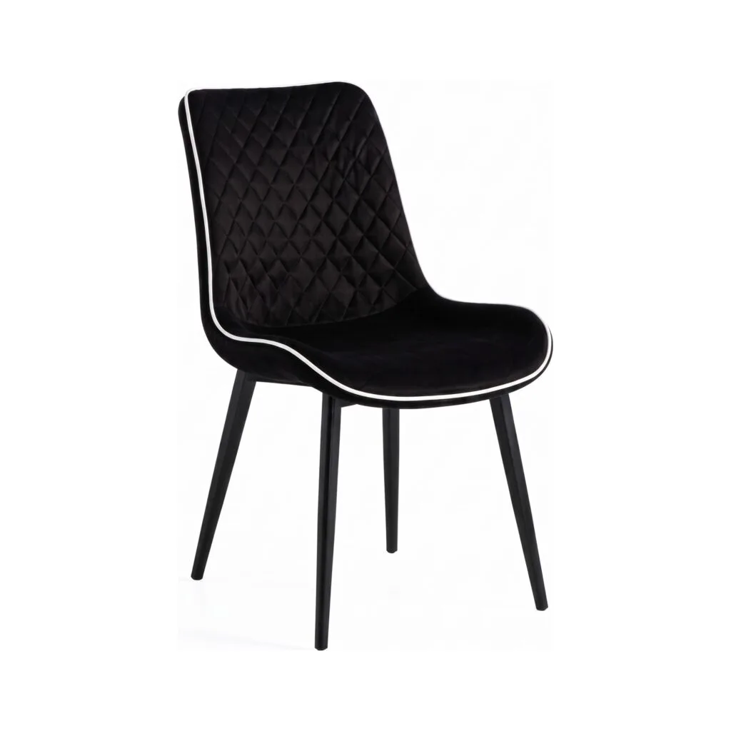 Scaun dining Milano din velur Black - Homuse