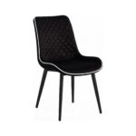 Scaun dining Milano din velur Black - Homuse