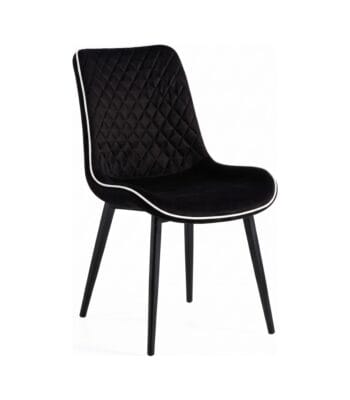 Scaun dining Milano din velur Black - Homuse
