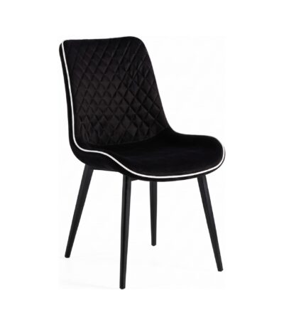 Scaun dining Milano din velur Black - Homuse