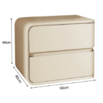 Noptiera din MDF si piele Elsa Grey - imagine 3