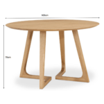 Masa rotunda dining din lemn masiv TERRA WALNUT 100x100x75 cm - imagine 7