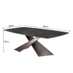 Masa dining Stone 180x90x75cm - imagine 8