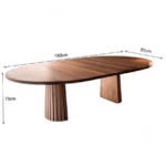 Masa de dining ovala 180x80x75 cm - imagine 8