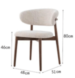 Scaun de dining Elara – tapițerie din in (linen) Oak - imagine 3