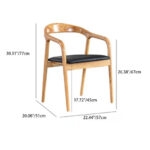 Scaun dining din lemn cu șezut tapițat Zen Walnut - imagine 5