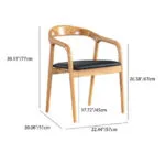 Scaun dining din lemn cu șezut tapițat Zen Walnut - imagine 5