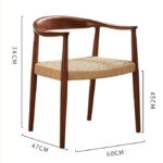 Scaun dining cu șezut împletit Nordic Wood Black - imagine 4