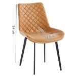 Scaun dining Milano din velur Brown - imagine 6