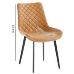 Scaun dining Milano din velur Brown - imagine 6