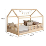 Pat copii tip Montessori 200x90 cm Oak - imagine 8
