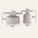 Set măsuțe de cafea rotunde Nova, diametru 70 cm si 50 cm - White - imagine 7