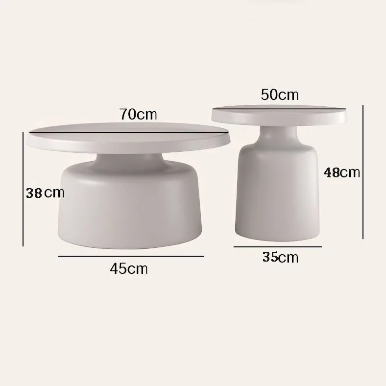 Set măsuțe de cafea rotunde Nova, diametru 70 cm si 50 cm - White - imagine 7