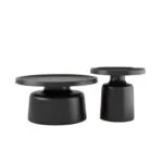 Set măsuțe de cafea rotunde Nova, diametru 70 cm si 50 cm - Black